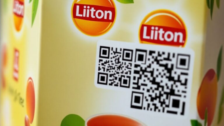 Lipton tea box with QR code