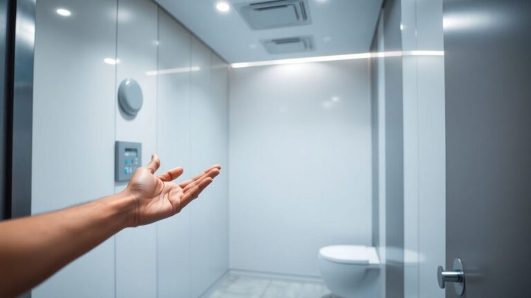 Modern public toilet with sensor flush in Chandigarh.