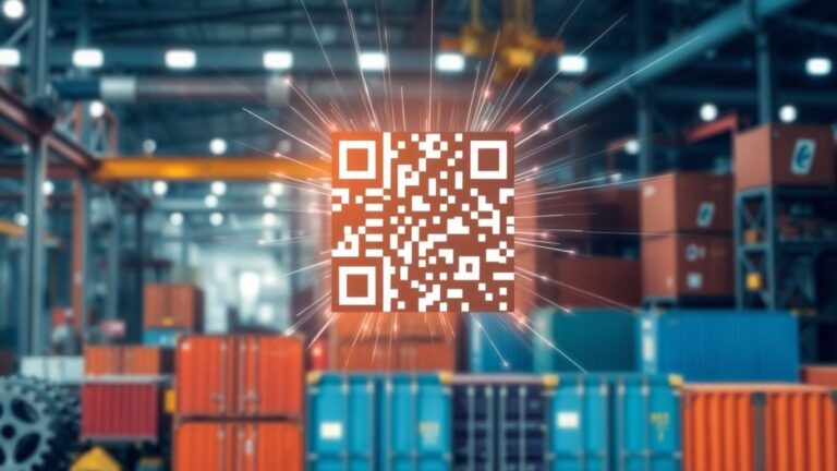 QR code connecting industries and global supply chains.