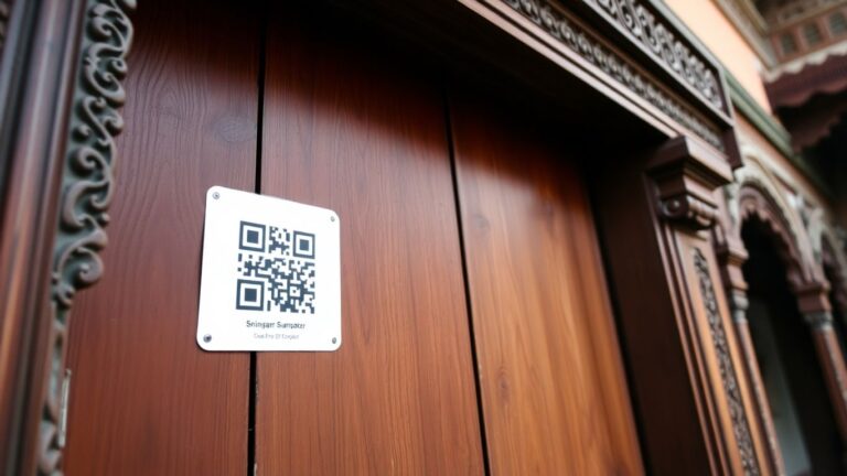 Srinagar door with QR code