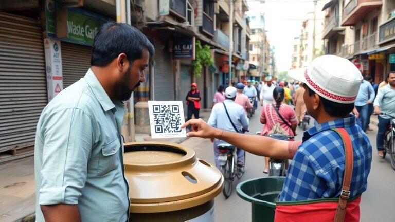 Madurai waste bin QR code scan
