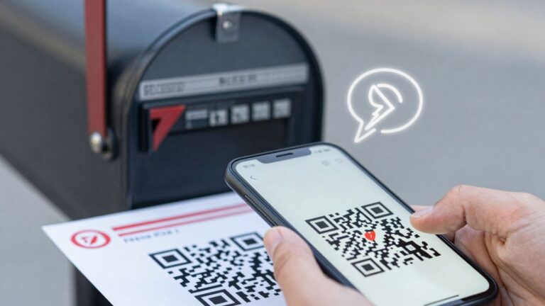 QR code scam warning on mail