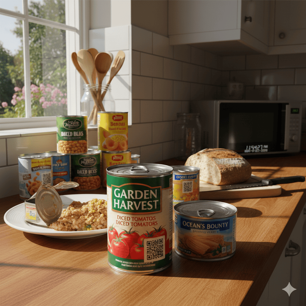 QR code on food packaging to check product safety information