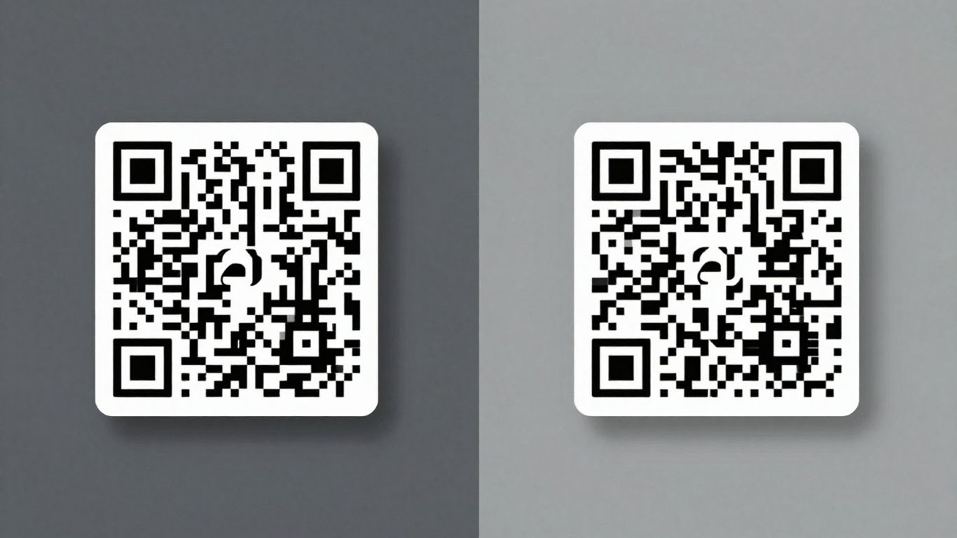 Two dynamic QR codes side-by-side comparison.