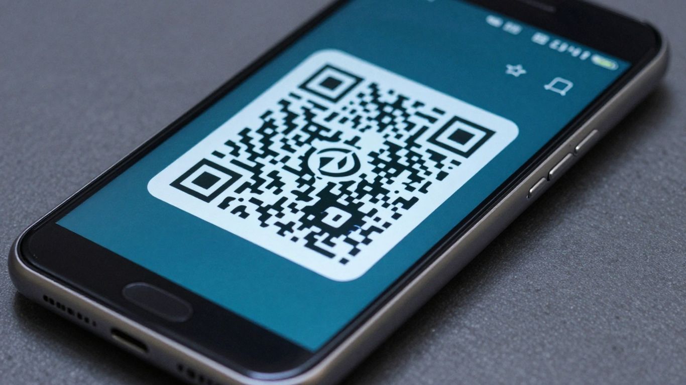 Android phone scanning a QR code