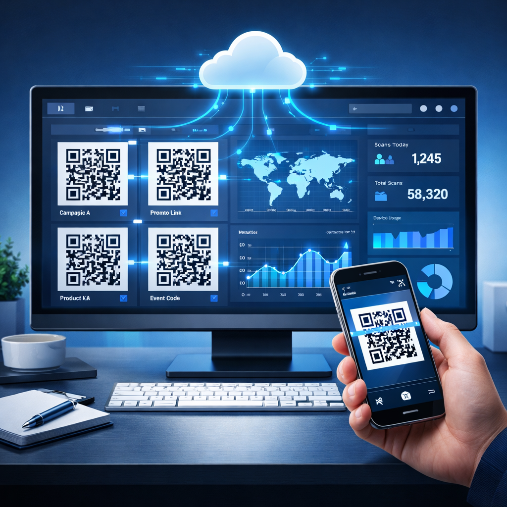 QR Code Management Platform dashboard for creating, tracking, and managing dynamic QR codes in one central system