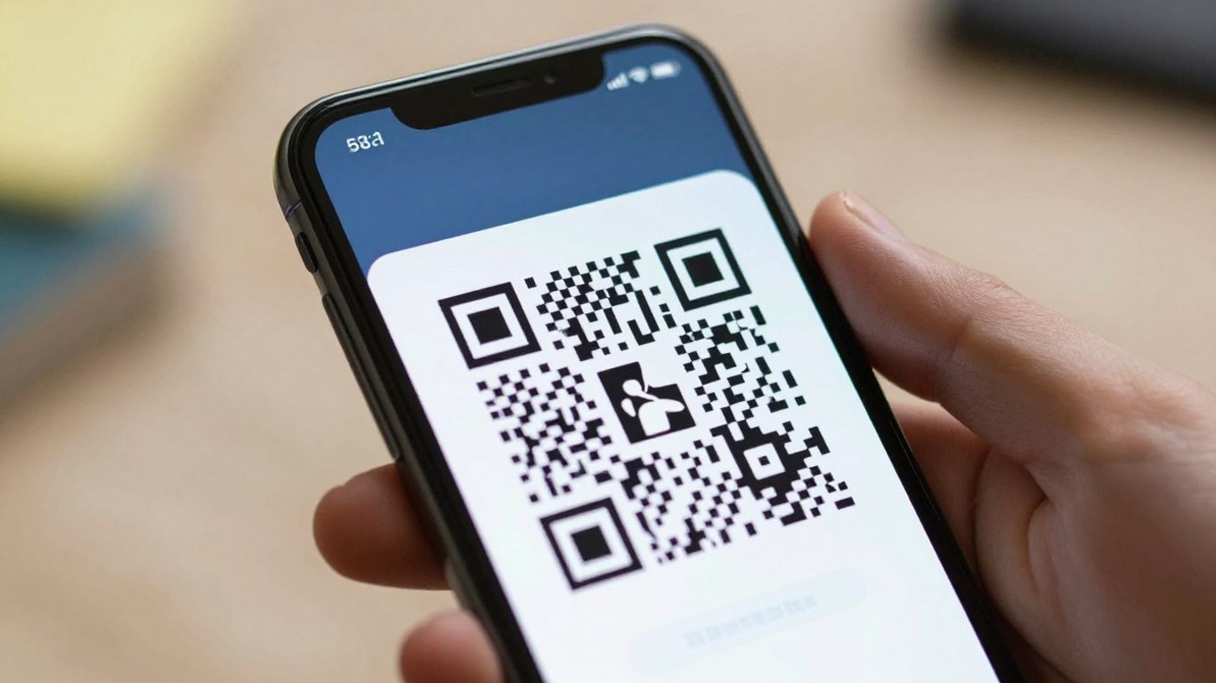 Smartphone scanning a QR code. QR Code Is Not Scanning