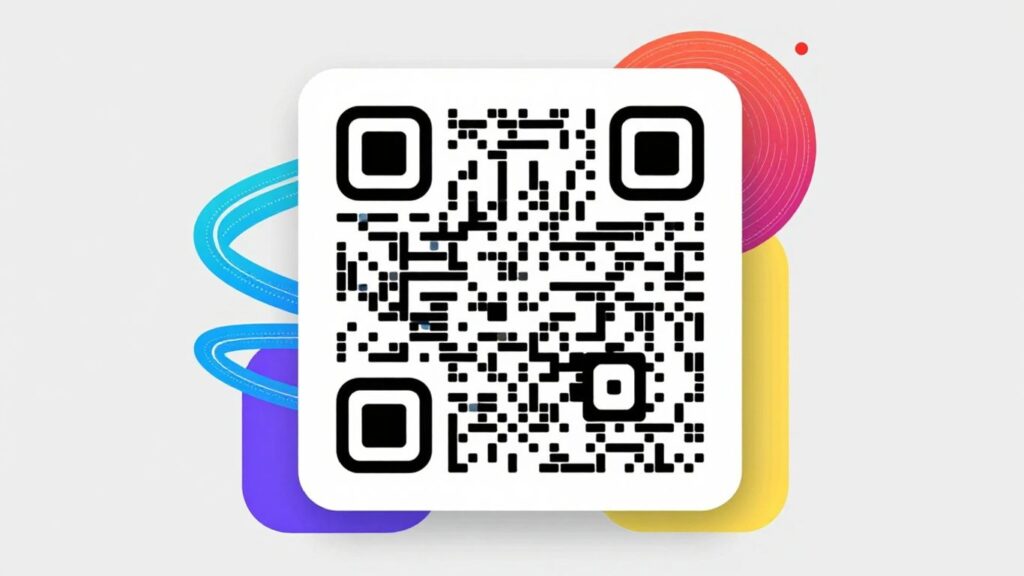 Modern QR code with vibrant campaign elements and digital patterns. best qr code management platform