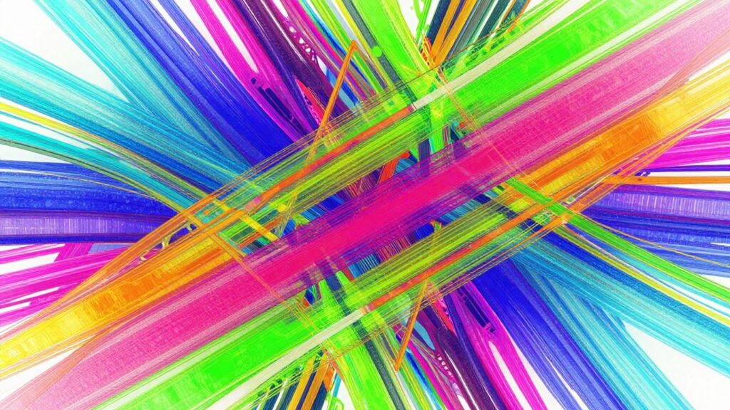 Abstract geometric pattern with bright colours.