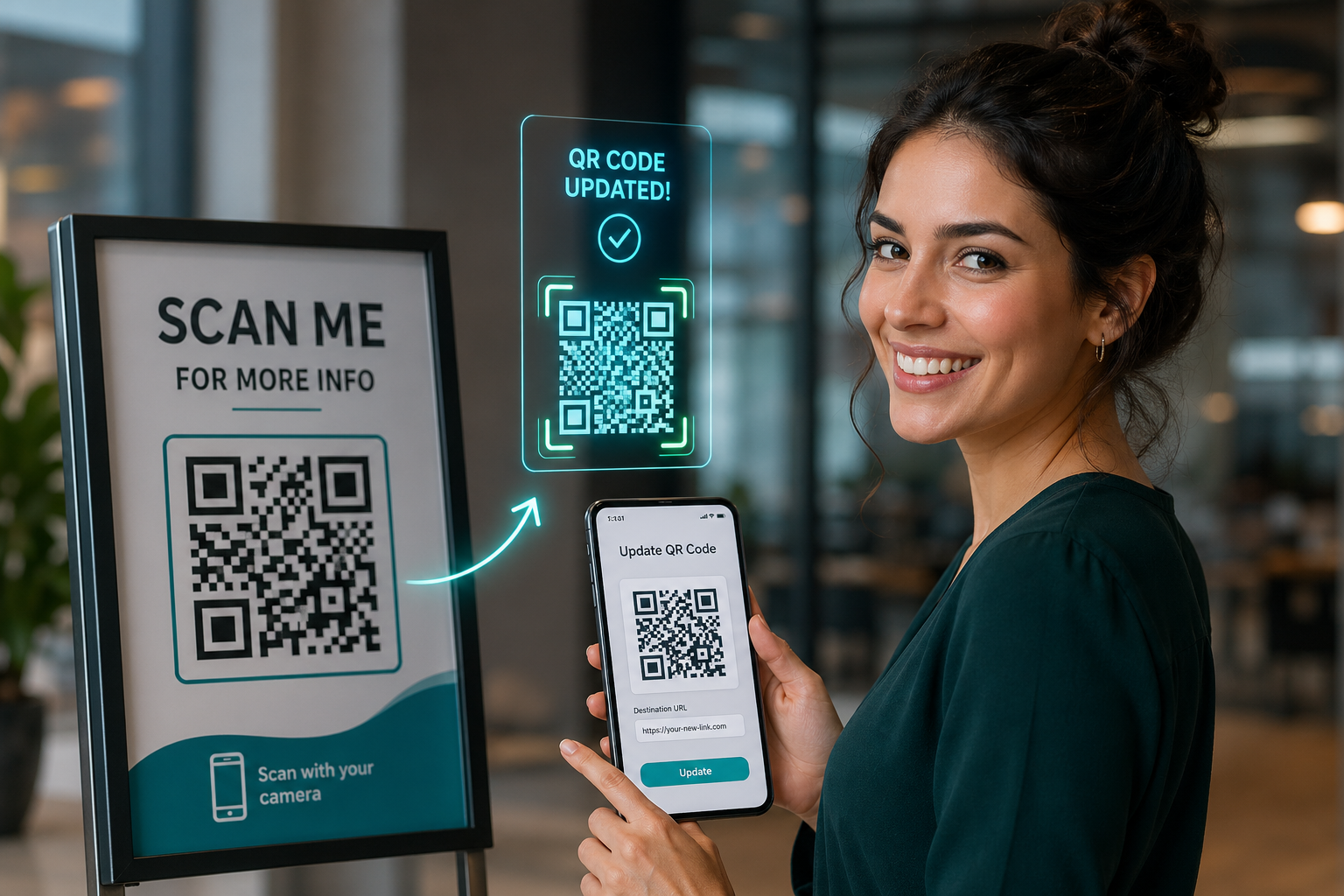 how do i update a qr code that is already printed on signage