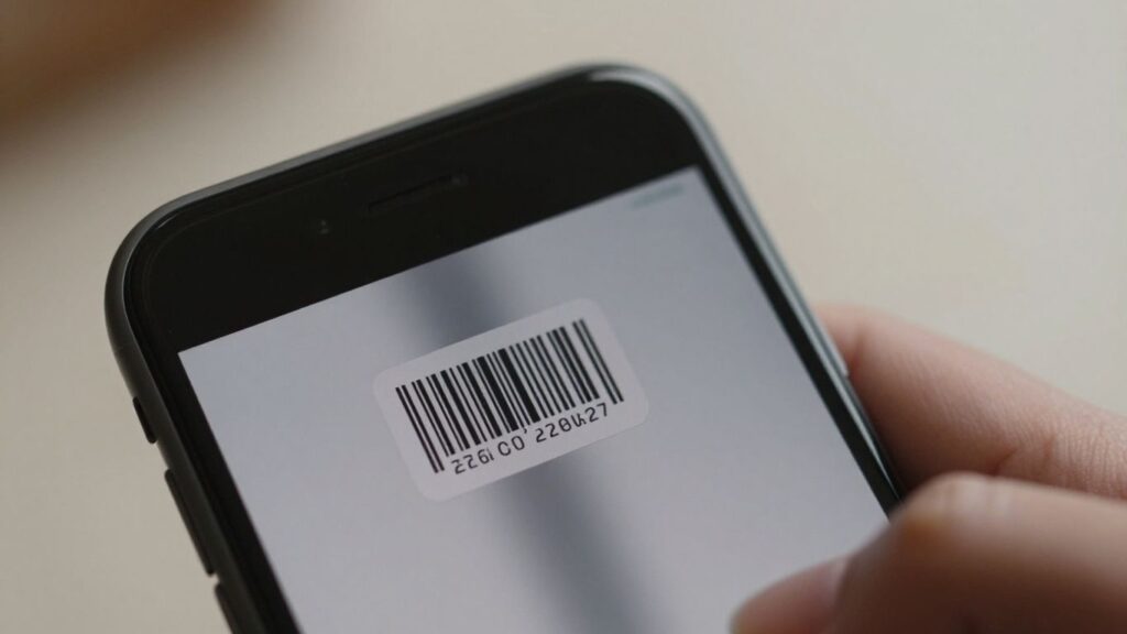 iPhone scanning a barcode