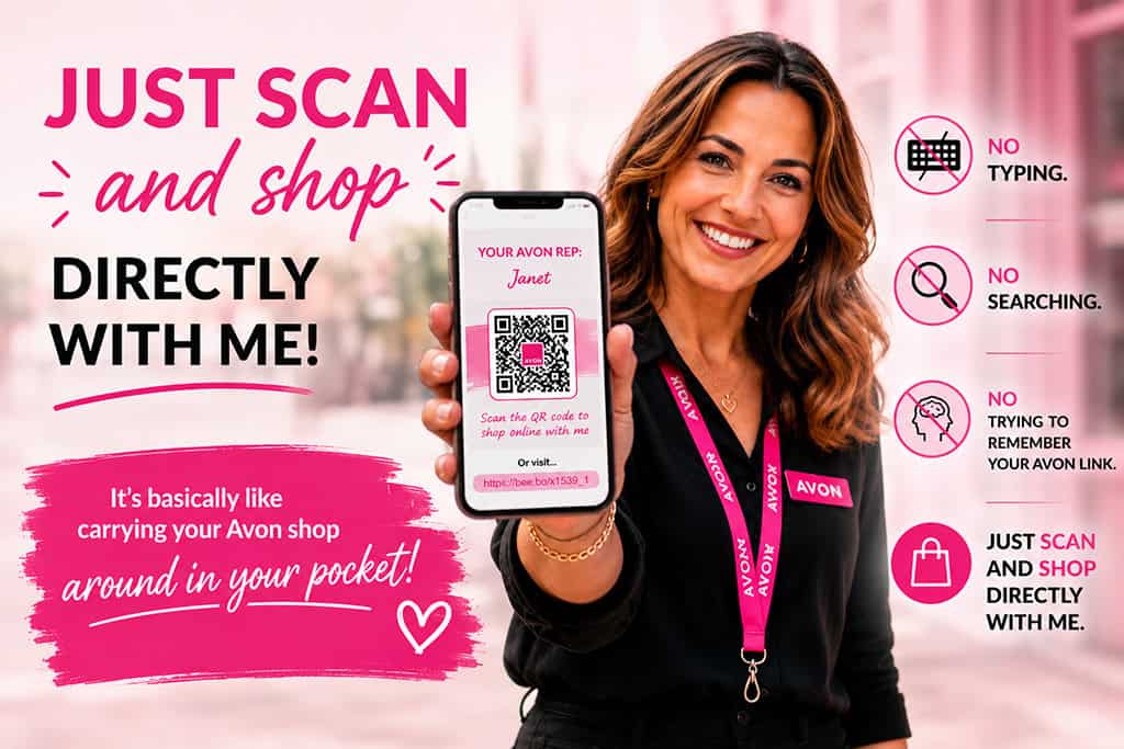 Avon shop in your pocker to be able to share your Avon online shop with people you meet