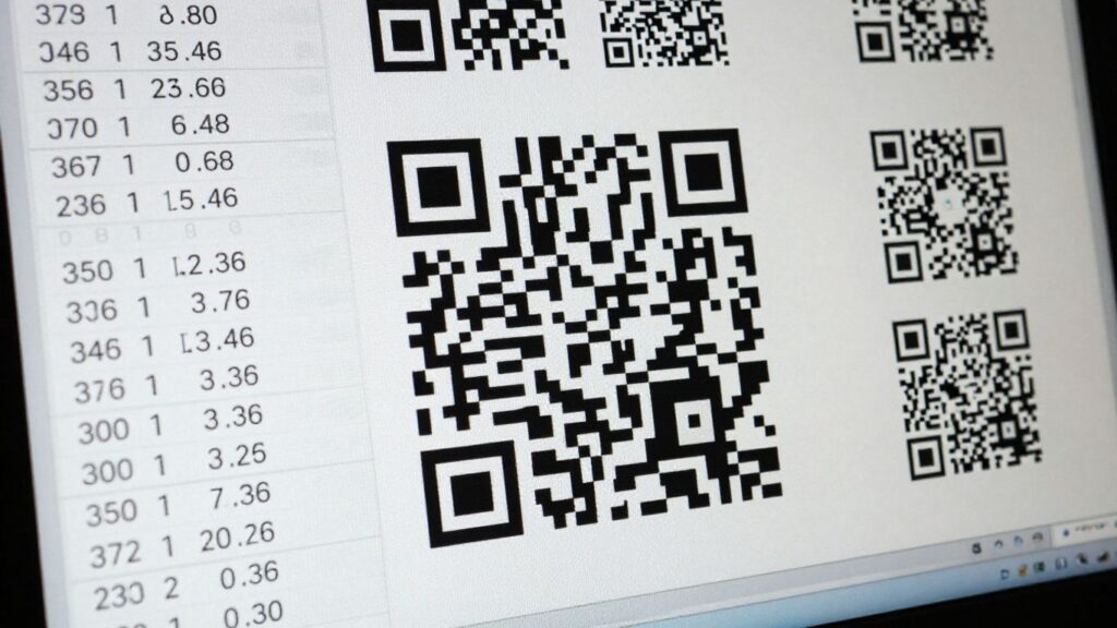 Excel spreadsheet with integrated QR codes.