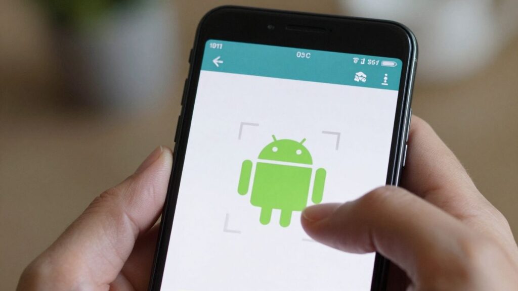Android phone scanning a QR code