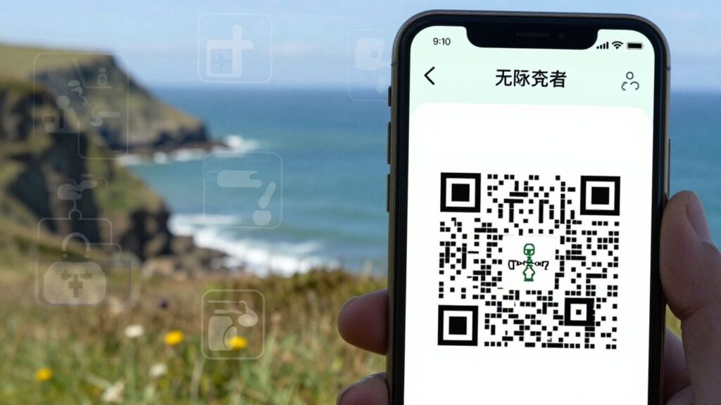 Guernsey digital health pass QR code on a phone screen.