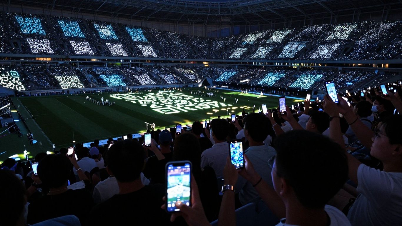 QR codes at a sports and entertainment event.