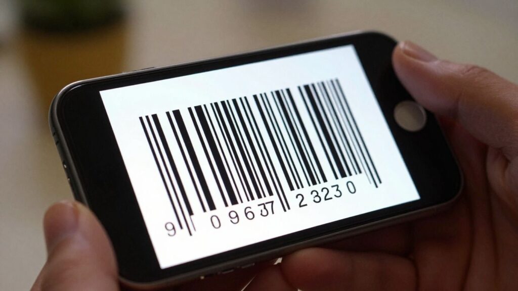 iPhone scanning a barcode