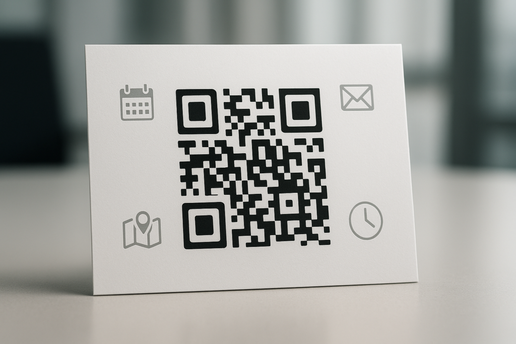 elegantly designed qr code for event management on a table