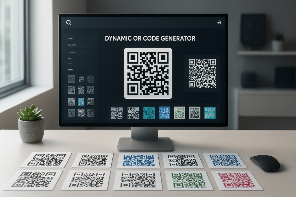 modern workspace with dynamic qr code generator uk interface
