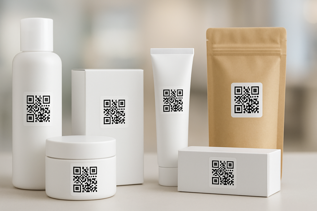modern product packaging featuring elegant qr code stickers
